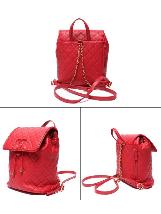 Chanel Backpack CC Filigree Caviar Leather Gold Quilted main image 8